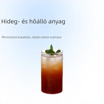 Hőálló, hengeralakú koktélpohár boroszilikát üvegből, kézzel készített.
