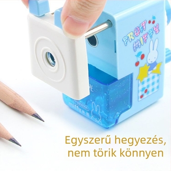 Kézi ceruzahegyező Miffy karikatúra – Modell 906e2 – Műanyag, négyzetes forma, 140 g