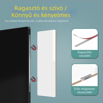 Kétoldalas mágneses fehér tábla monitor oldalára, törölhető jegyzetekkel