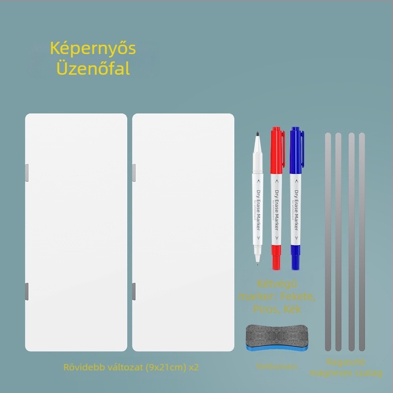 Kétoldalas mágneses fehér tábla monitor oldalára, törölhető jegyzetekkel