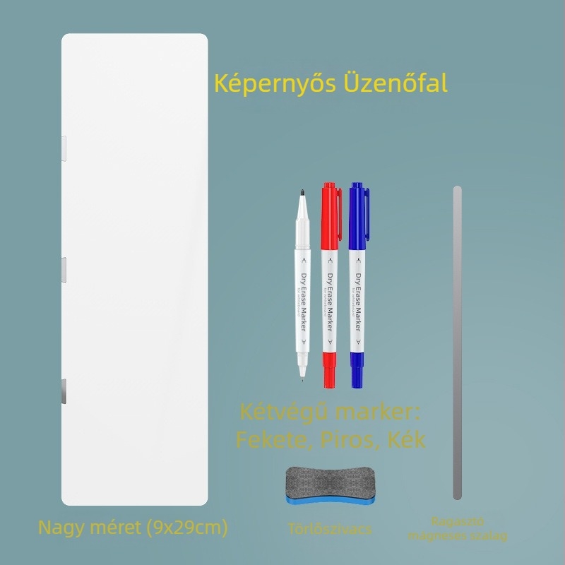 Kétoldalas mágneses fehér tábla monitor oldalára, törölhető jegyzetekkel