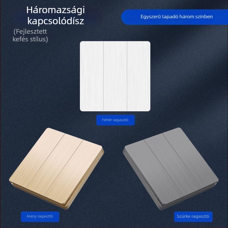 Vezeték nélküli távirányítós falikapcsoló, 86-os panel, 220V, LED világításra