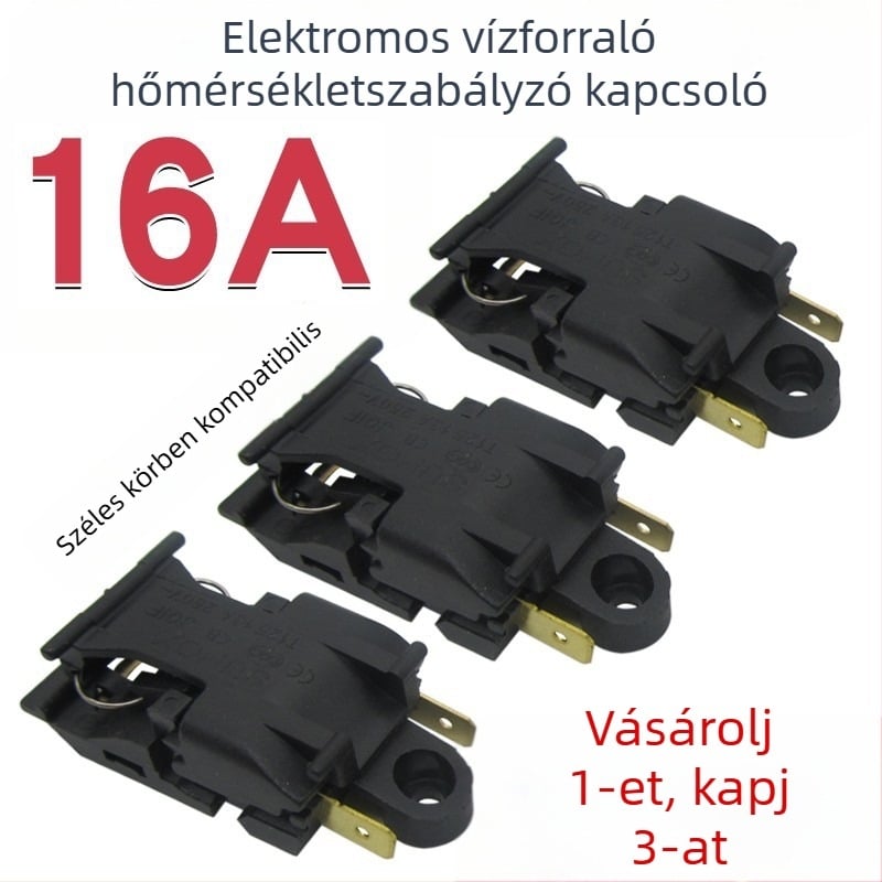 Elektromos vízforralóhoz tervezett hőmérséklet-szabályozó kapcsoló - 30A, nagy teljesítmény, tiszta réz érintkezők, automatikus kikapcsolás, gőzkapcsoló