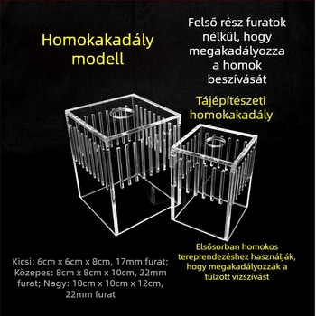 3 az 1-ben akváriumi vízpumpa bemeneti fedél, szívóhatás elleni pajzzsal és homokblokkoló dobozzal