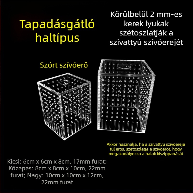 3 az 1-ben akváriumi vízpumpa bemeneti fedél, szívóhatás elleni pajzzsal és homokblokkoló dobozzal