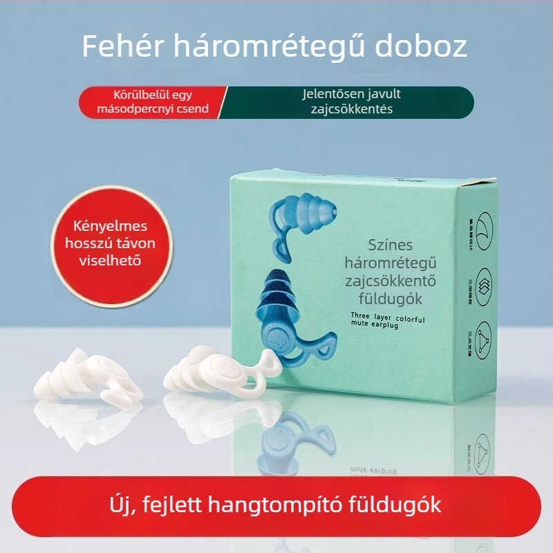 Ipari szintű szilikon fülvédő dugók zajcsökkentéssel 29 dB-ig, anyag: TPR szilikon, mosható, csatlakozókábellel