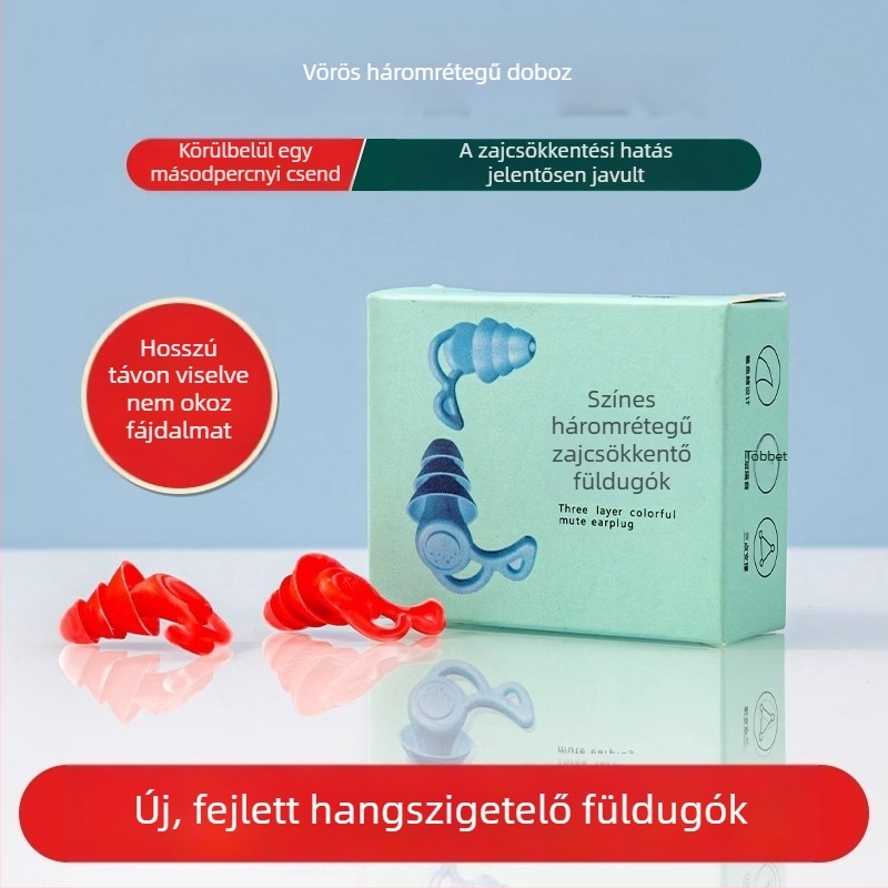 Ipari szintű szilikon fülvédő dugók zajcsökkentéssel 29 dB-ig, anyag: TPR szilikon, mosható, csatlakozókábellel