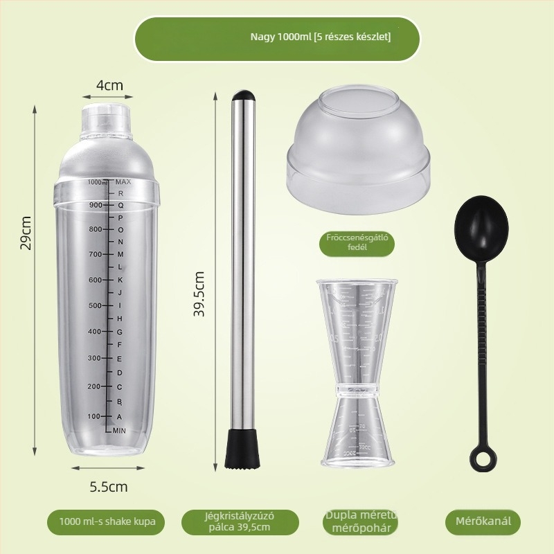 Shaker italos készlet – 5 darab, PC anyag, modern egyszerű stílus, Live well márka.