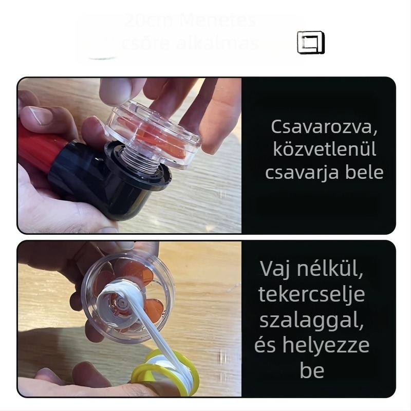 Akváriumi kiáramlás módosító készlet forgófejű fúvóka és vízcső csatlakozással, PVC, 500 g