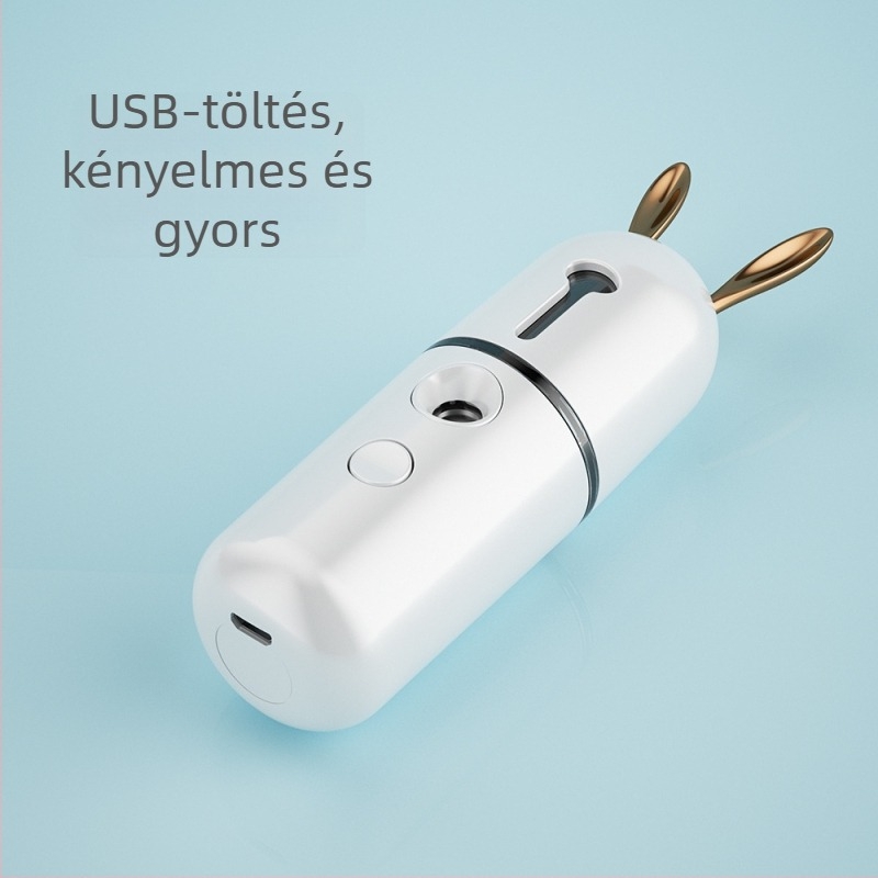 Nano Hidratáló Eszköz Arcra — Hordozható Hideg Sprüh Porlasztó Arcra, USB Kézben Tartott Arctisztító Sprayer, 1 Beállítás, Beépített Akkumulátor 100–300 mAh, Párásítási Idő ≤10s, Száraz Szemre Alkalmas