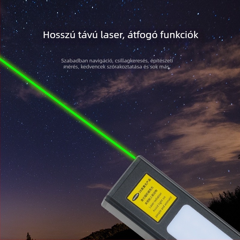 Kettő az egyben lézeres zseblámpa hosszú hatótávolságú lézerrel, USB töltés, alumínium ötvözet test