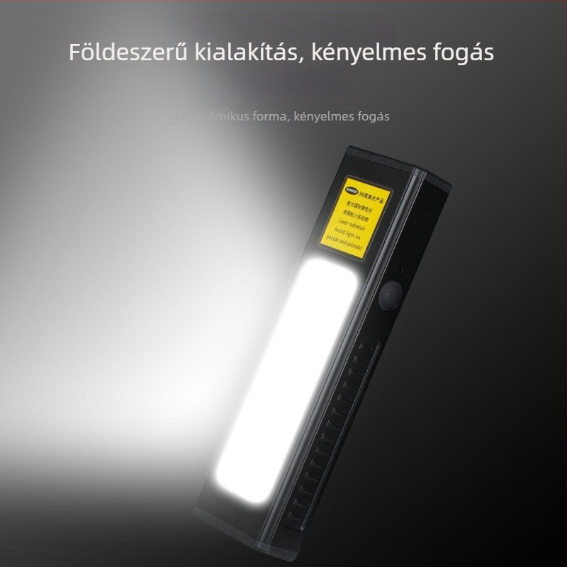 Kettő az egyben lézeres zseblámpa hosszú hatótávolságú lézerrel, USB töltés, alumínium ötvözet test