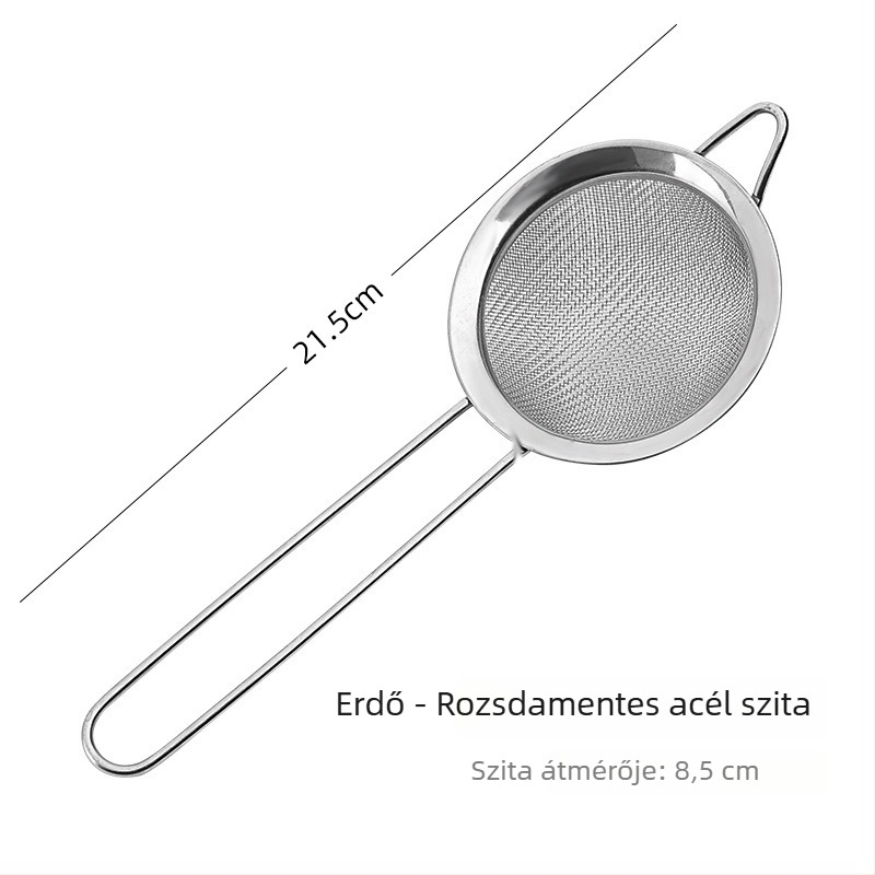 Bar szűrő koktélokhoz háromszög alakú hálóval, kétszintes, rozsdamentes acélból