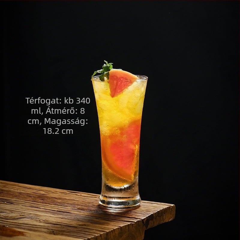 Bár koktél pohár magas talppal, üveg, kapacitás 401–500 ml, stílus National Tide Wind, nyomtatott logó, testreszabás elérhető