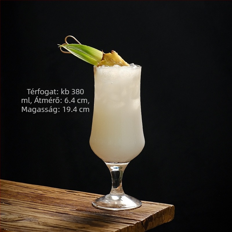 Bár koktél pohár magas talppal, üveg, kapacitás 401–500 ml, stílus National Tide Wind, nyomtatott logó, testreszabás elérhető