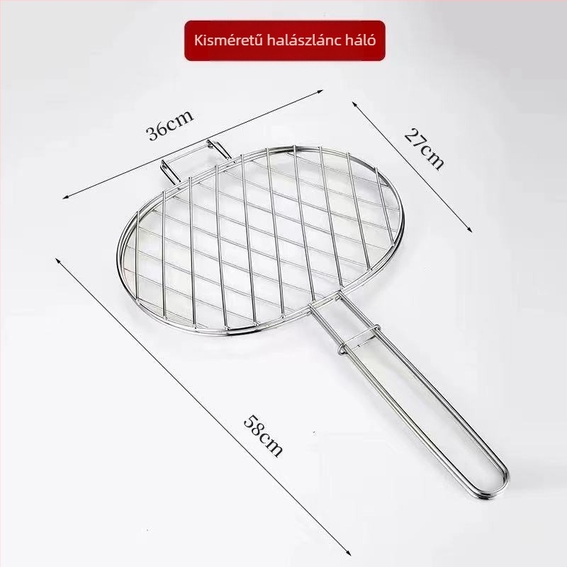 KY Rozsdamentes acél grillháló klipsz, négyszögletes, összecsukható, többfunkciós