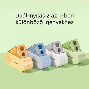 Kétlyukú ceruzahegyező – kézi működtetésű, műanyag, NS074 modell, nem elektromos