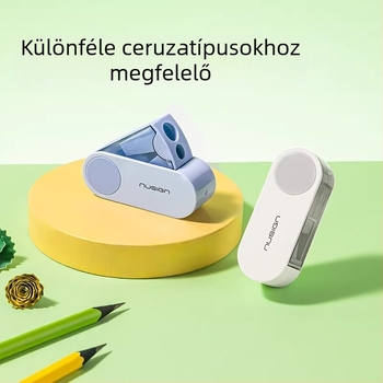 Kétlyukú ceruzahegyező – kézi működtetésű, műanyag, NS074 modell, nem elektromos