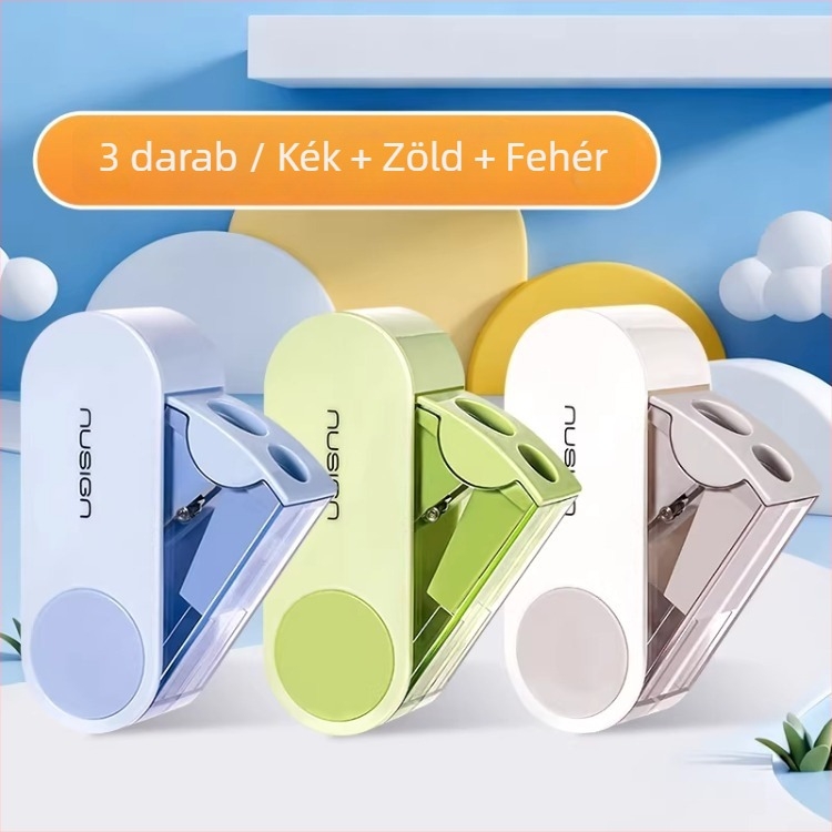 Kétlyukú ceruzahegyező – kézi működtetésű, műanyag, NS074 modell, nem elektromos