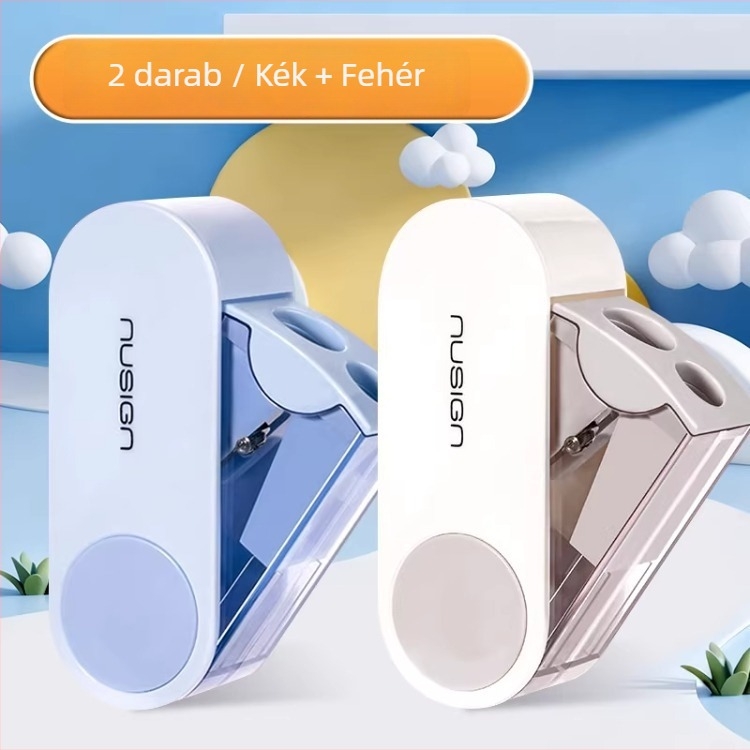 Kétlyukú ceruzahegyező – kézi működtetésű, műanyag, NS074 modell, nem elektromos