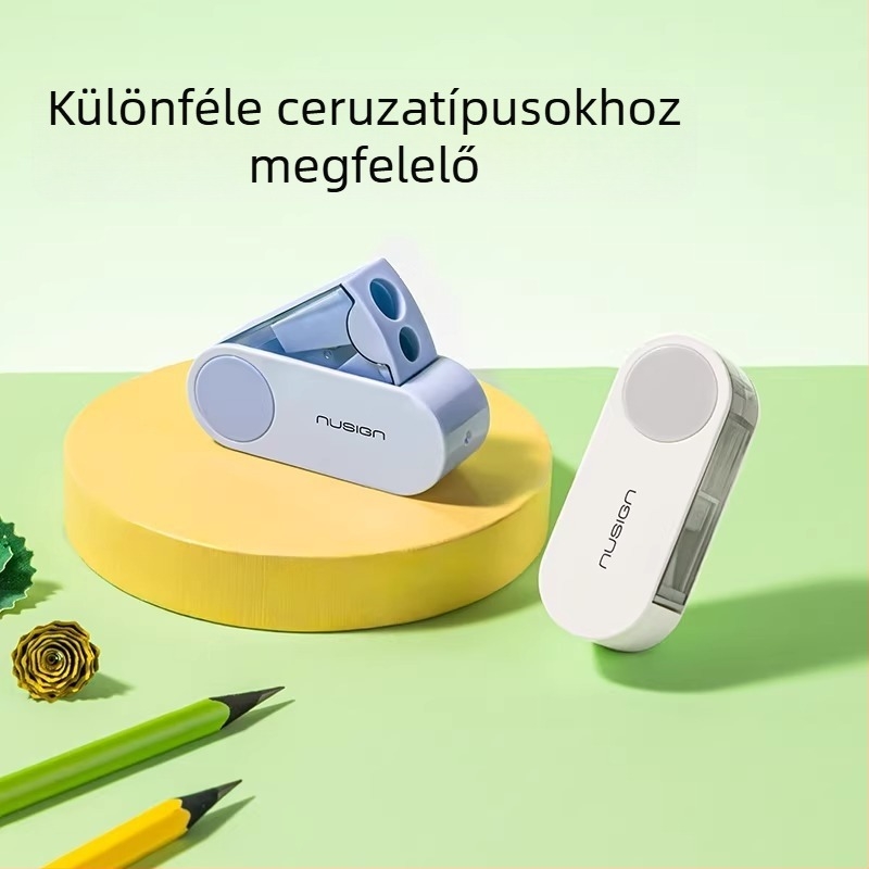 Kétlyukú ceruzahegyező – kézi működtetésű, műanyag, NS074 modell, nem elektromos