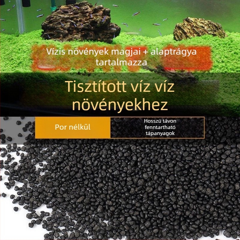 Akvarisztikai tájépítő készlet: kerámiahomok, fenékhomok, vízi növények magvai, alaptrágyázó, átlátszó víz