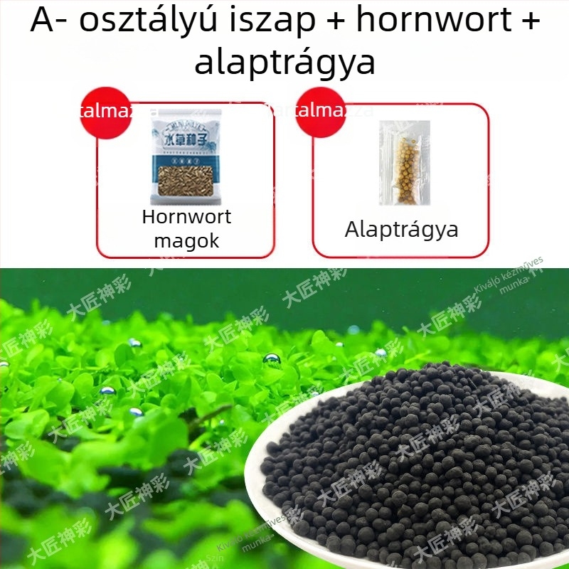 Akvarisztikai tájépítő készlet: kerámiahomok, fenékhomok, vízi növények magvai, alaptrágyázó, átlátszó víz