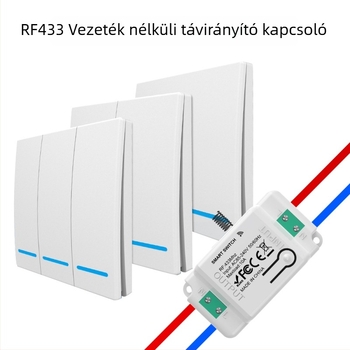 Vezeték nélküli RF433 Távirányító Kapcsoló Háztartási Használatra, CE Tanúsított, 0–40°C Működési Tartomány