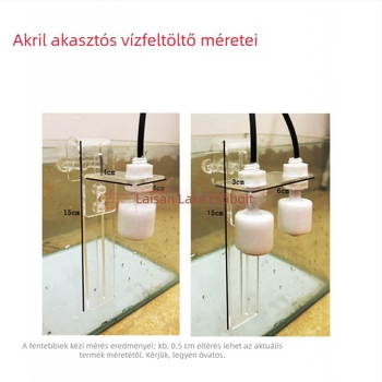 Akril akvárium vízszint-szabályozó automatikus feltöltéssel és úszó szeleppel