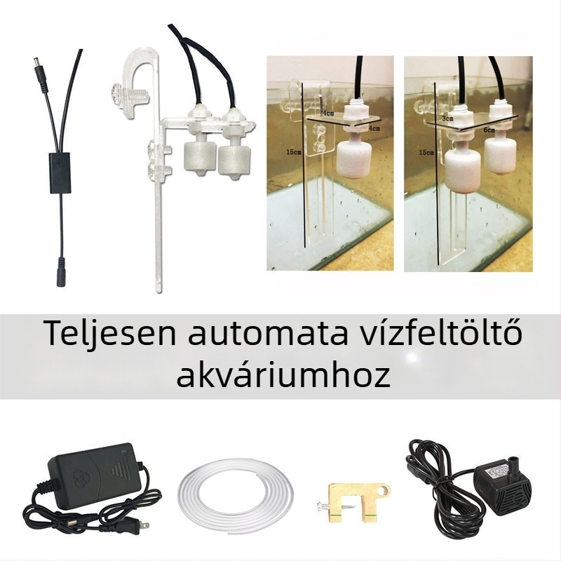 Akril akvárium vízszint-szabályozó automatikus feltöltéssel és úszó szeleppel