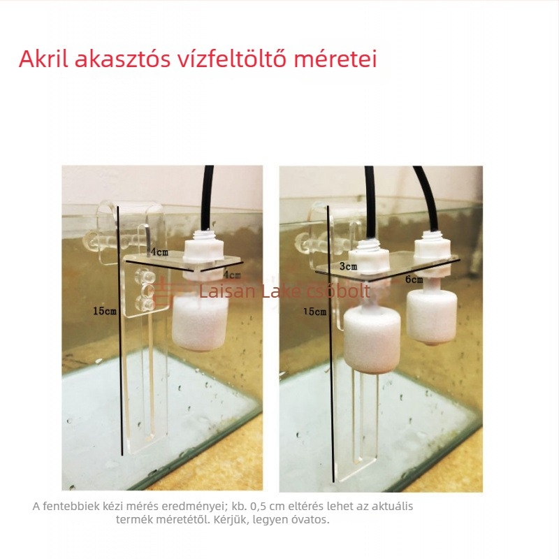 Akril akvárium vízszint-szabályozó automatikus feltöltéssel és úszó szeleppel