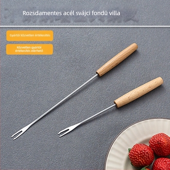 Forróvacsorához villa fából készült nyéllel, rozsdamentes acél, logónyomtatás és testreszabás