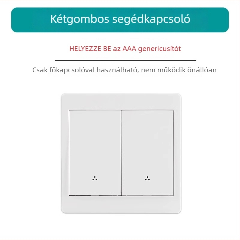 Vezeték nélküli kettős vezérlésű kapcsoló éjjeli lámpához ragasztó panellel, 220V