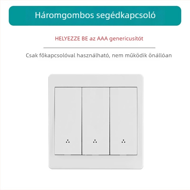 Vezeték nélküli kettős vezérlésű kapcsoló éjjeli lámpához ragasztó panellel, 220V