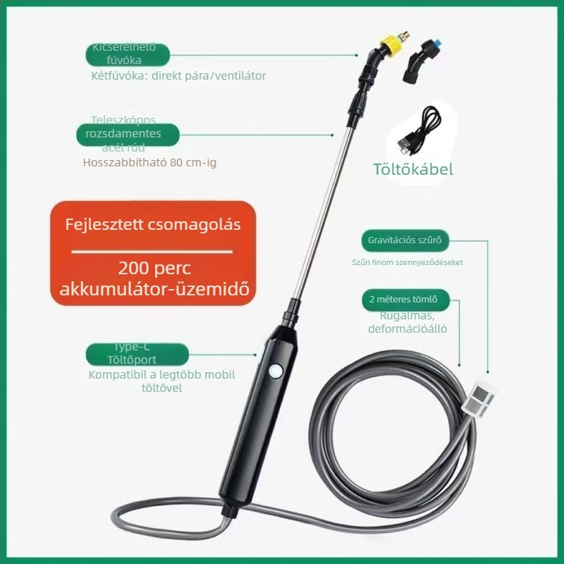 Hordozható növényvédő permetező automata elektromos visszahúzható permetezőpisztollyal a növények öntözésére és dezinfekciójára (Típus: teáskanna/öntöző kanna/ zuhany; Anyag: Egyéb; Kapacitás: Egyéb; Alkalmazási terület: Egyéb)