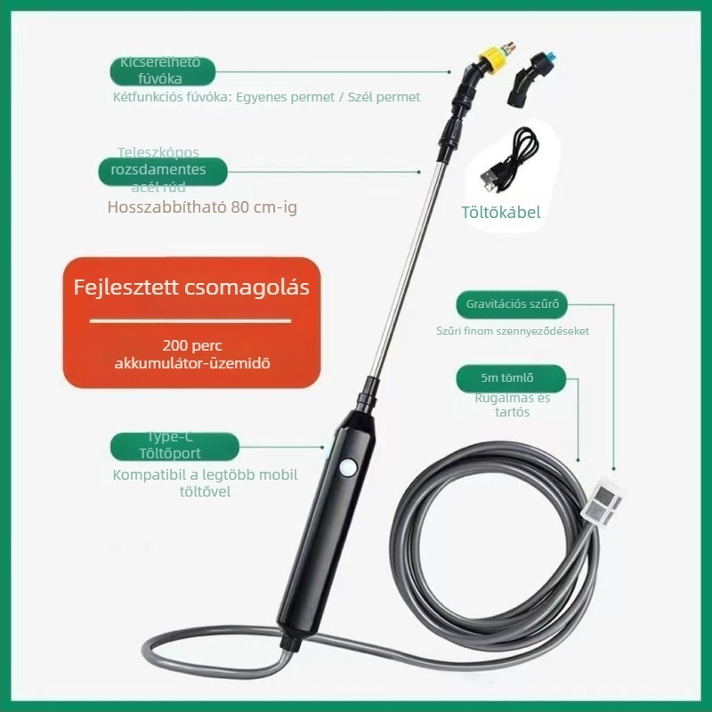 Hordozható növényvédő permetező automata elektromos visszahúzható permetezőpisztollyal a növények öntözésére és dezinfekciójára (Típus: teáskanna/öntöző kanna/ zuhany; Anyag: Egyéb; Kapacitás: Egyéb; Alkalmazási terület: Egyéb)