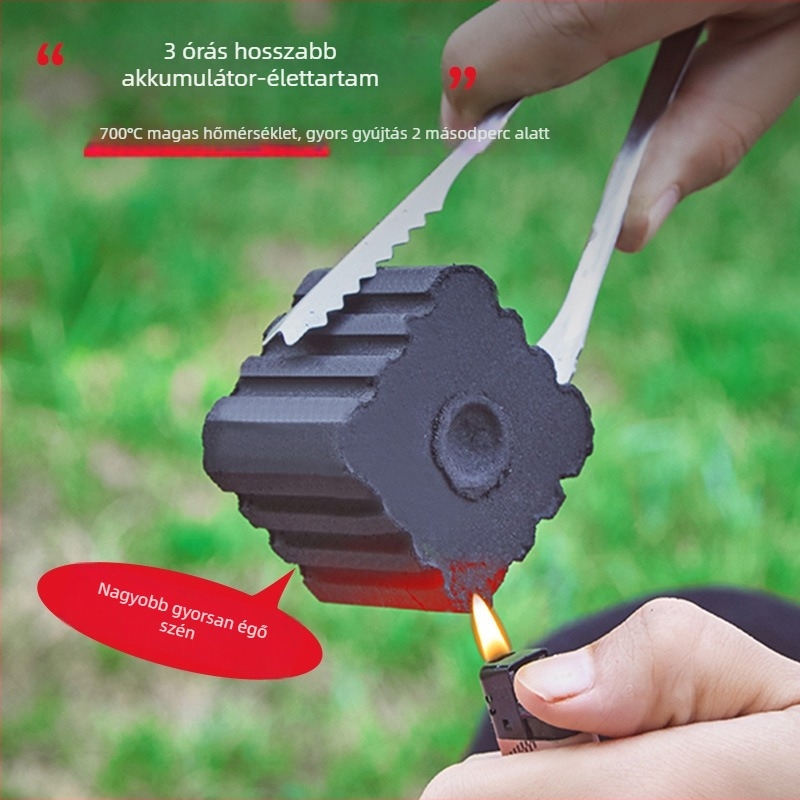 Könnyen hordozható téglalap alakú széngrill szénacélból, állítható magasságú lemezzel