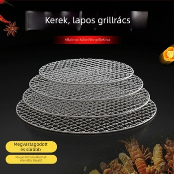 Rozsdamentes acélból kör alakú grillrács — polírozott felület, ponthegesztés, súly 150 g, doboz 50 darab