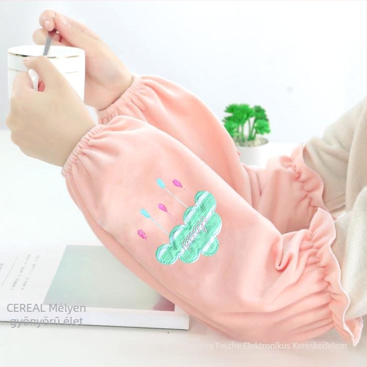 Uniszex karvédő ujjvégek fleece anyagból, meleg, virágos mintával, domborított textúra