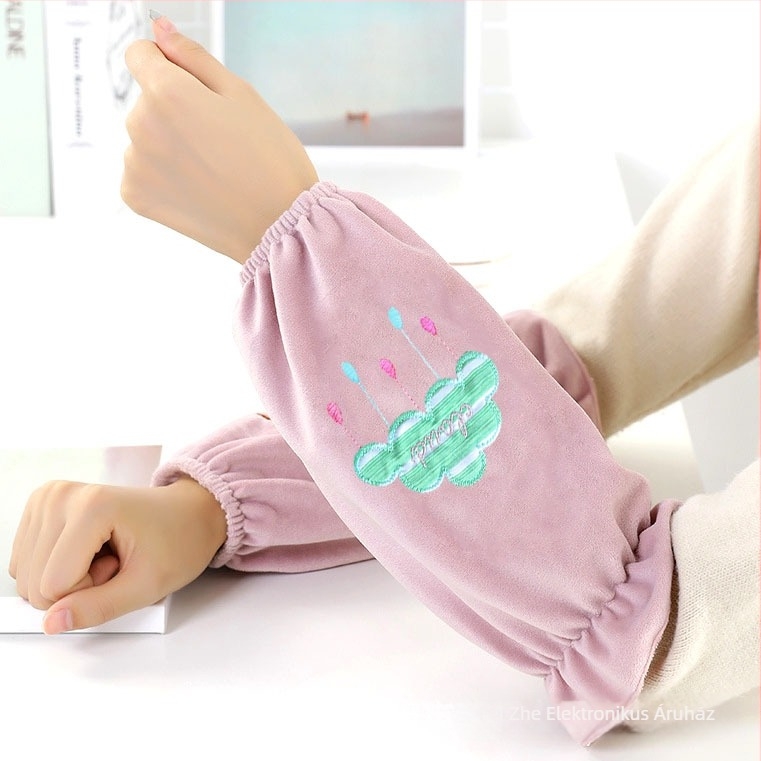 Uniszex karvédő ujjvégek fleece anyagból, meleg, virágos mintával, domborított textúra