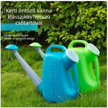 Hosszúcsövű öntöző kanna permetezővel, műanyagból, erkélykertekhez