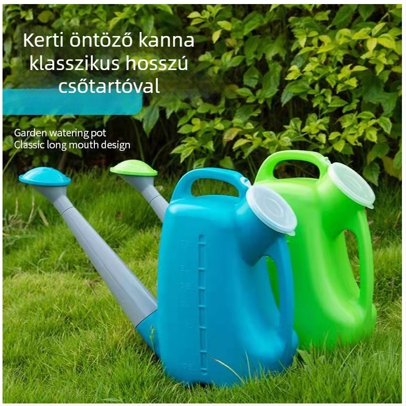Hosszúcsövű öntöző kanna permetezővel, műanyagból, erkélykertekhez