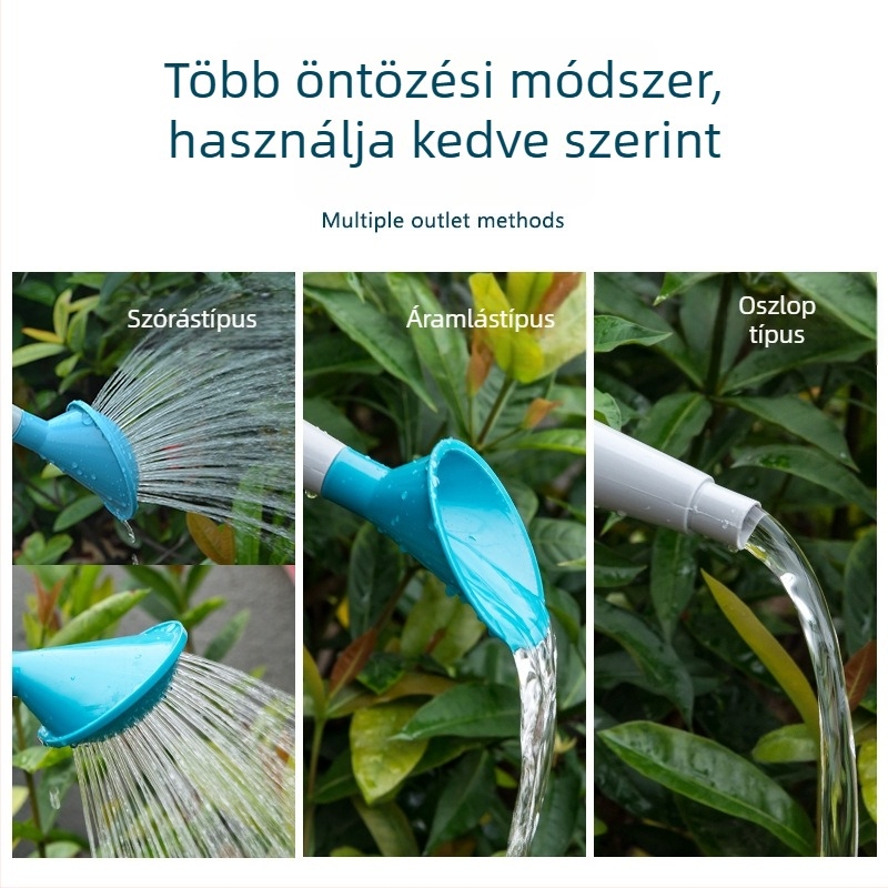 Hosszúcsövű öntöző kanna permetezővel, műanyagból, erkélykertekhez