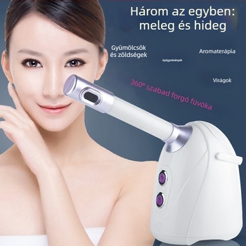 Gyógyfüves arcgőzölő nano nedvesítés, forró és hideg permet, 2 sebesség, köd 11–30 s, akkumulátor nélkül