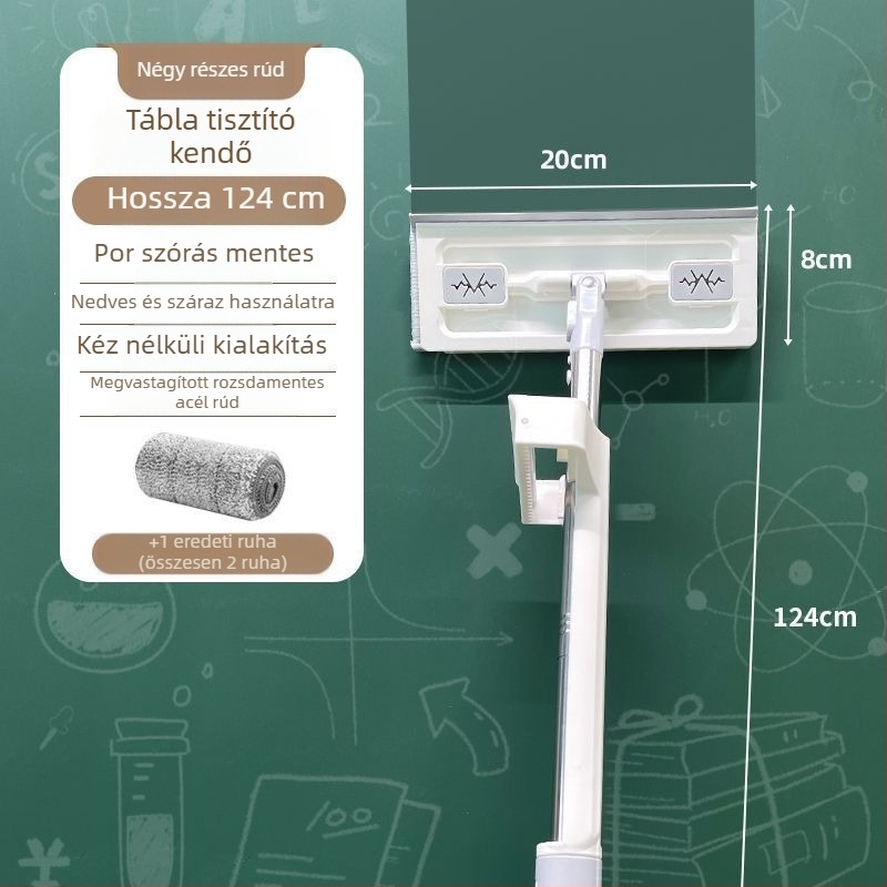 Fekete táblához használható kendő — speciális mop a kréta letörléséhez, kézmosás nélkül, pormentes, nedves és száraz használat