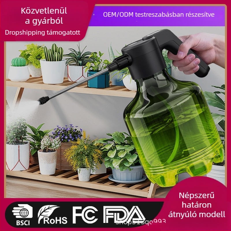 Tribute műanyag elektromos öntöző kanna állítható permetező fejjel belső fertőtlenítésre