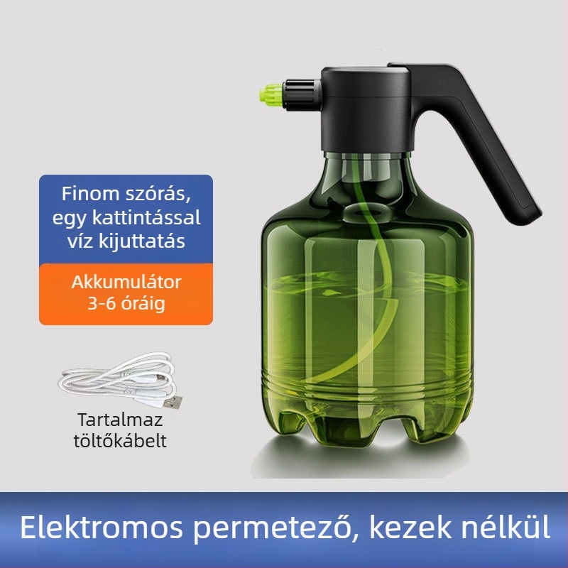 Tribute műanyag elektromos öntöző kanna állítható permetező fejjel belső fertőtlenítésre