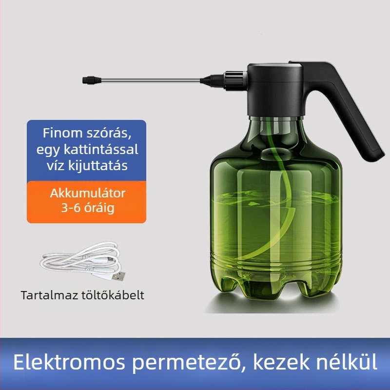 Tribute műanyag elektromos öntöző kanna állítható permetező fejjel belső fertőtlenítésre