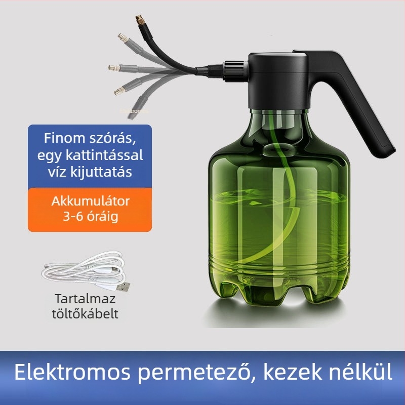 Tribute műanyag elektromos öntöző kanna állítható permetező fejjel belső fertőtlenítésre