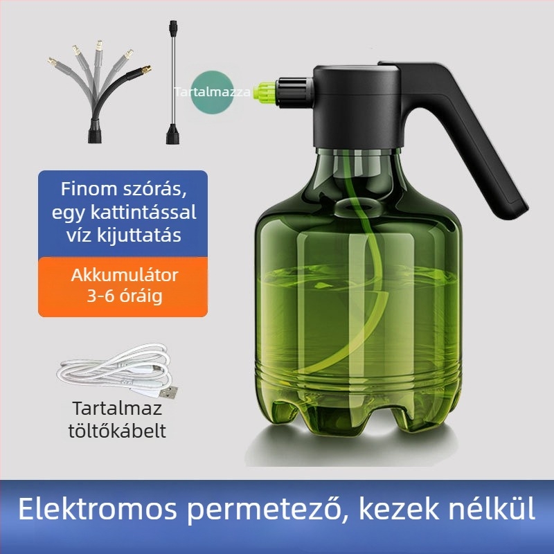 Tribute műanyag elektromos öntöző kanna állítható permetező fejjel belső fertőtlenítésre